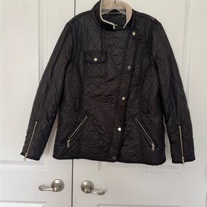Sam Edelman Black Quilted Utility Jacket size xl